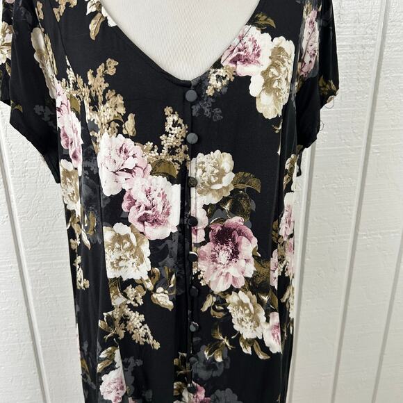Torrid Top Blouse Whimsigoth Fairy Grunge Office Short Sleeve Women Black Sz 1X - Picture 4 of 8